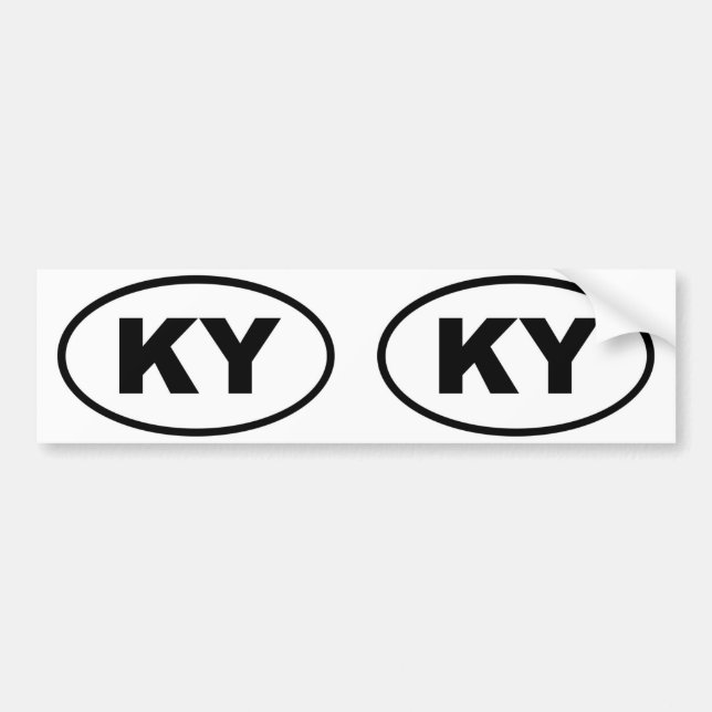 Autocollant De Voiture Oval Kentucky KY (Devant)