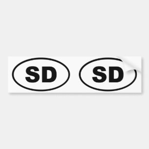 Autocollant De Voiture Oval SD du Dakota du Sud
