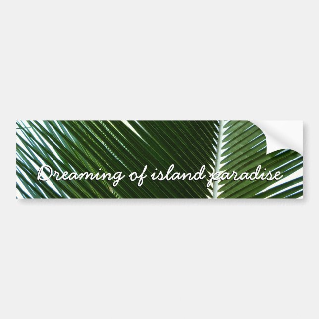 Autocollant De Voiture Overlapping Palm Fronds Tropical Green Abstract (Devant)