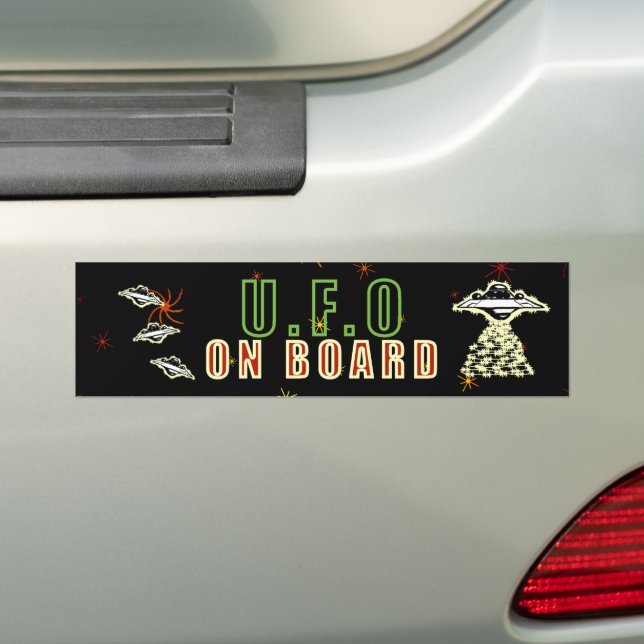 Autocollant De Voiture OVNI à Bord Vert (En voiture)