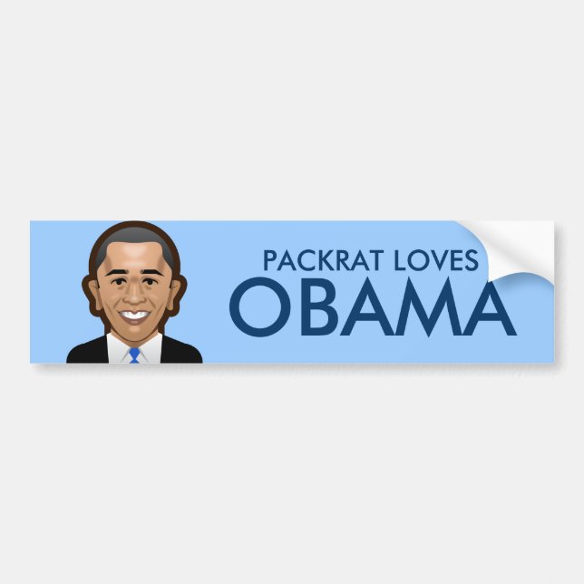 Autocollant De Voiture PackRat aime Obama (Devant)
