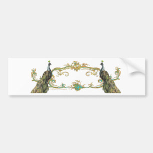 Autocollant De Voiture Pacock & Gold Filigree