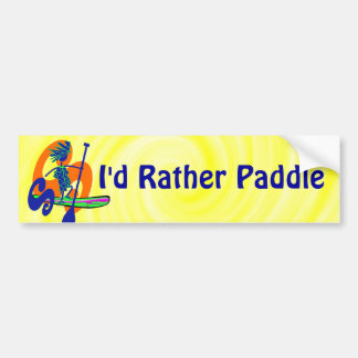 Autocollant De Voiture Paddleboard Je Préférerais Pagayer