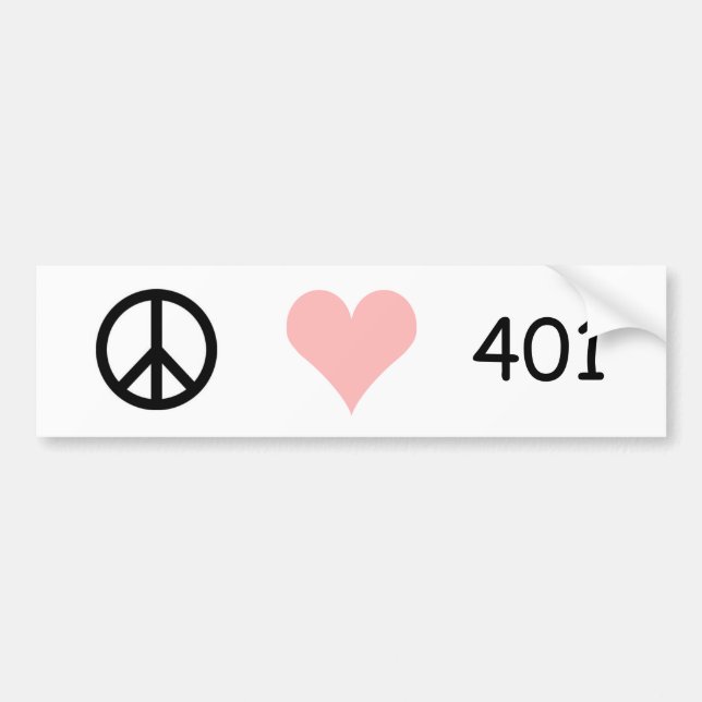Autocollant De Voiture paix, amour, 401 (Devant)