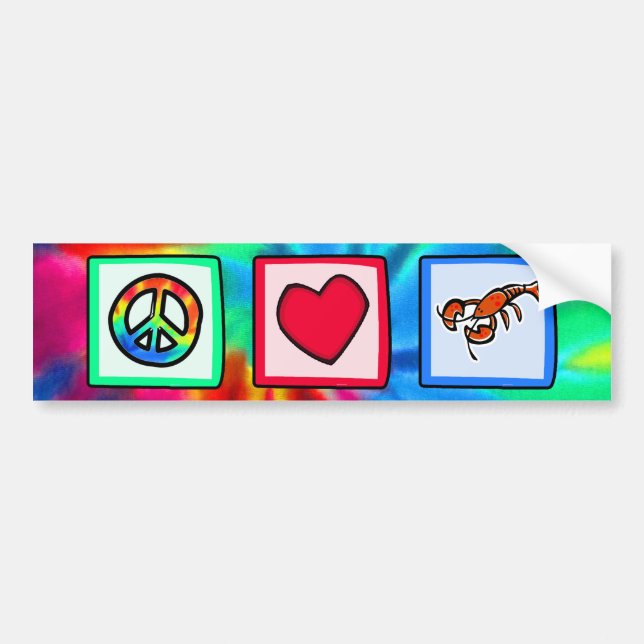 Autocollant De Voiture Paix, amour, homards (Devant)