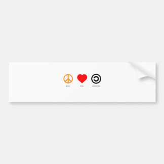Autocollant De Voiture Paix. Amour. La Communauté