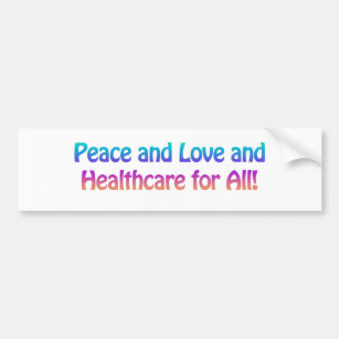 Autocollant De Voiture Paix et amour et soins de santé pour tous