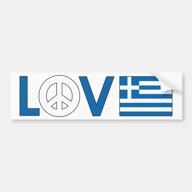 Autocollant De Voiture Paix Grèce d'amour (Devant)