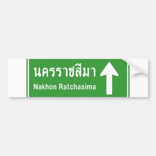 Autocollant De Voiture Panneau de signalisation routière Korat Ahead ⚠ Th (Devant)