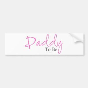Autocollant De Voiture Papa à être (manuscrit rose)