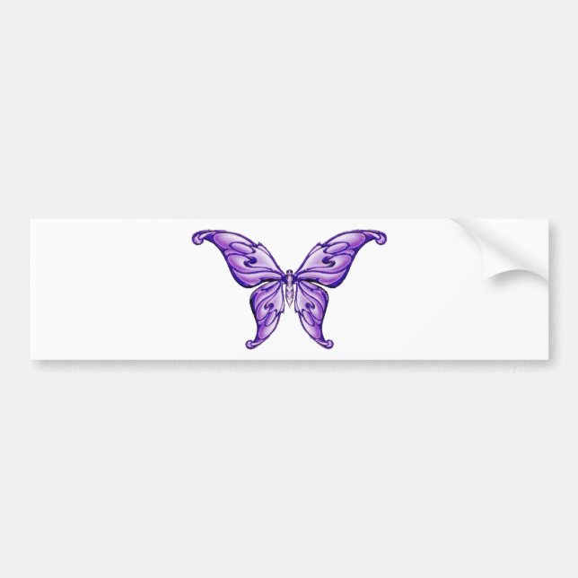Autocollant De Voiture papillon pourpre mignon (Devant)
