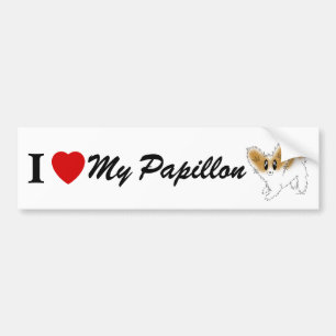 Autocollant De Voiture Papillon Scruffy Cute I Heart Love My Papillon