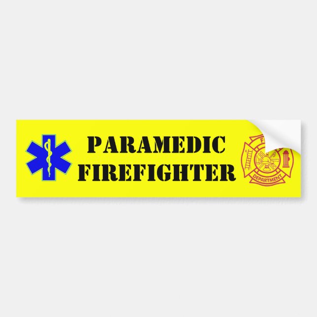 Autocollant De Voiture PARAMEDIC-FIREFIGHTER - adhésif pour pare-chocs (Devant)