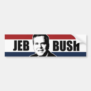 Autocollant De Voiture Pare-chocs blanc de Jeb Bush et bleu rouge - .png