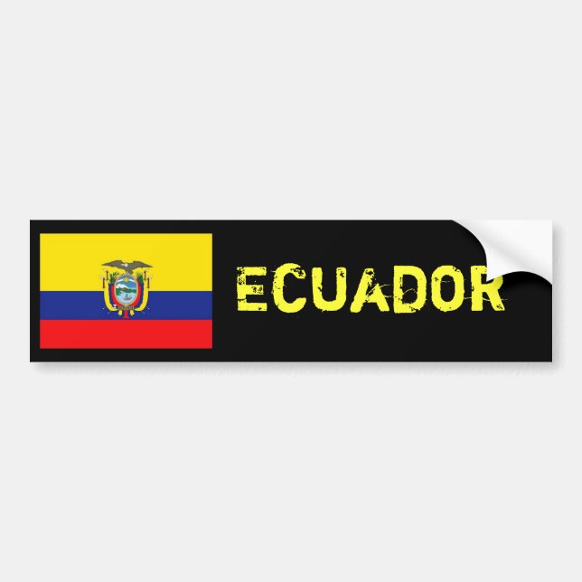 Autocollant De Voiture Pare-chocs de drapeau de l'Equateur (Devant)