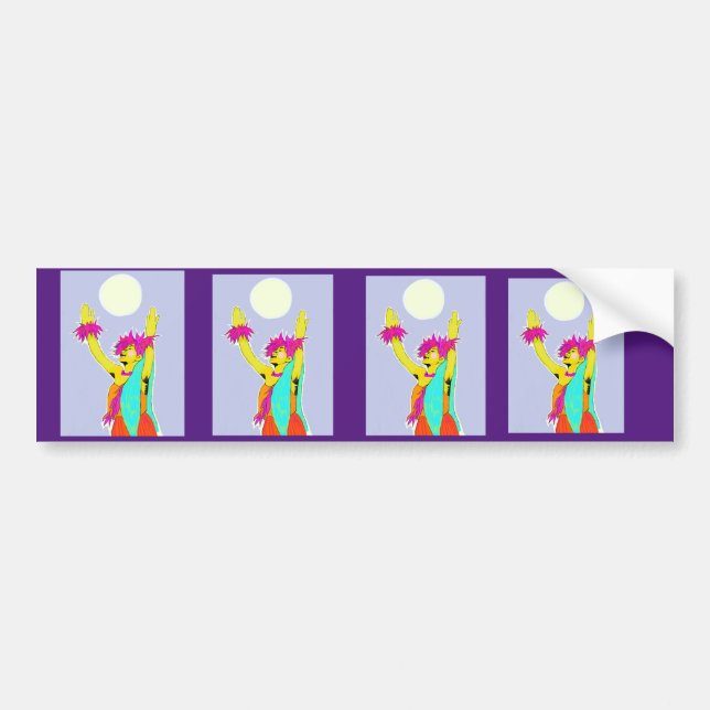 Autocollant De Voiture Pare-chocs hawaïen de danse polynésienne (Devant)
