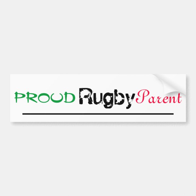 Autocollant De Voiture parent fier de rugby (Devant)