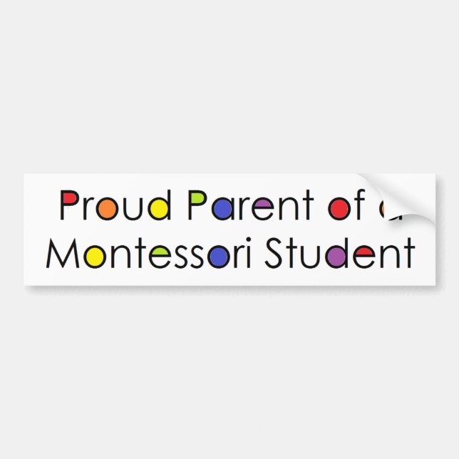 Autocollant De Voiture Parent fier d'un étudiant de Montessori (Devant)