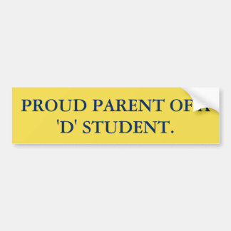 AUTOCOLLANT DE VOITURE PARENT FIER ÉTUDIANT D'A DE "D"
