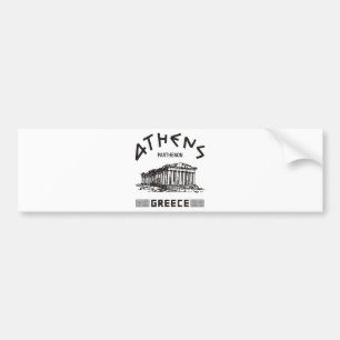 Autocollant De Voiture Parthenon - Athènes - Grec (noir)