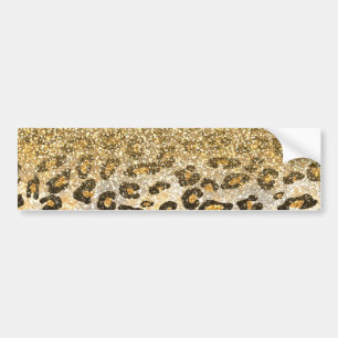 Autocollant De Voiture Parties scintillant moderne Leopard Motif Gold  Om