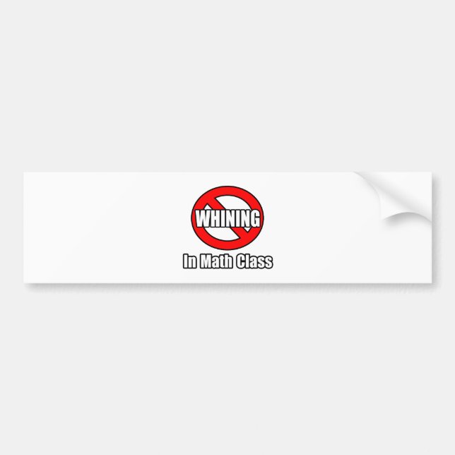 Autocollant De Voiture Pas De Whings Dans La Classe Math (Devant)