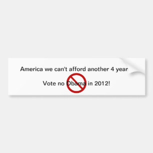 AUTOCOLLANT DE VOITURE PAS PLUS D'OBAMA