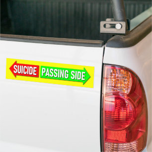 Autocollant De Voiture Passing Side Suicide Overtaking Left-hand Traffic