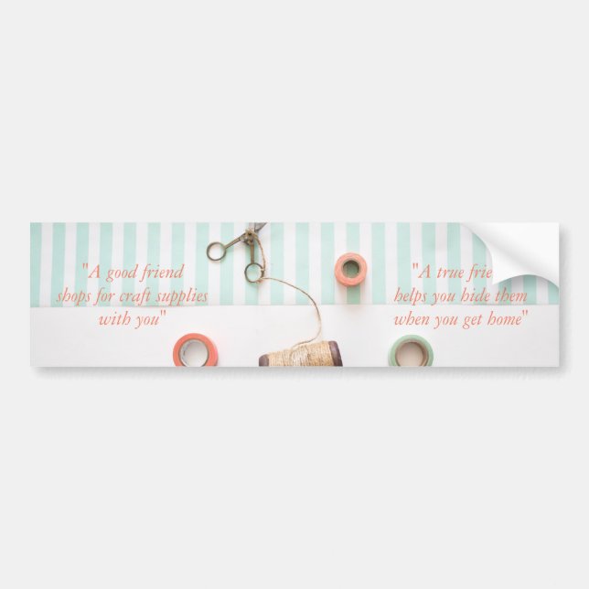 Autocollant De Voiture Pastel True Friend Craft Thème (Devant)
