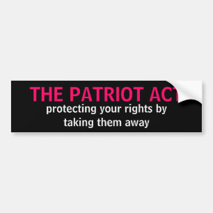 AUTOCOLLANT DE VOITURE PATRIOT ACT