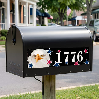 Autocollant De Voiture Patriotic Eagle Mailbox Numbers Festive Americana