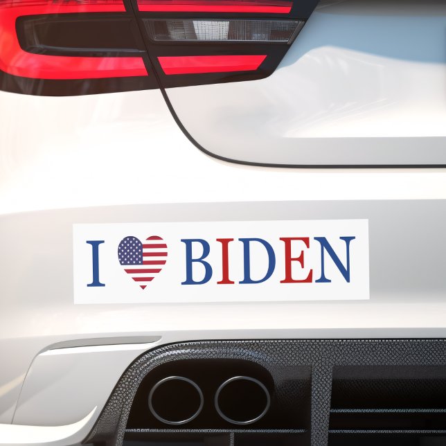 Autocollant De Voiture Patriotique I Heart Love Joe Biden Drapeau (Créateur téléchargé)