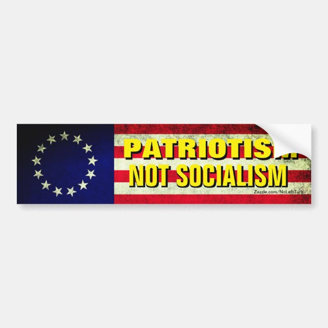 Autocollant De Voiture Patriotisme pas socialisme Mauvais Sticker (Devant)