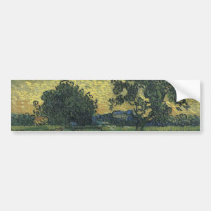 Autocollant De Voiture Paysage de Van Gogh au crépuscule