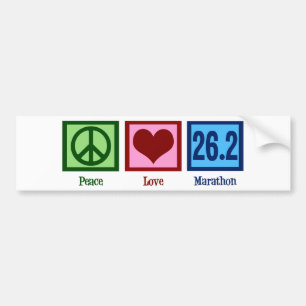 Autocollant De Voiture Peace Love 26.2 Marathon Runner