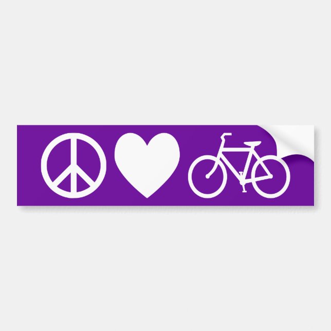 Autocollant De Voiture Peace Love and Bicycles (Devant)