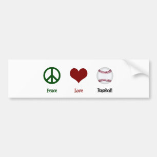 Autocollant De Voiture Peace Love Baseball