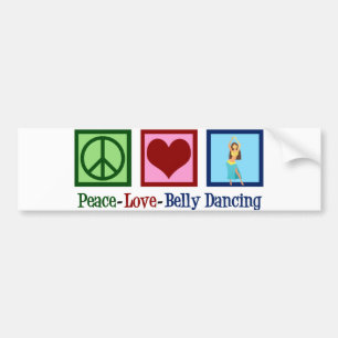 Autocollant De Voiture Peace Love Belly Dancing