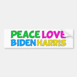 Autocollant De Voiture Peace Love Biden Harris Election 2024