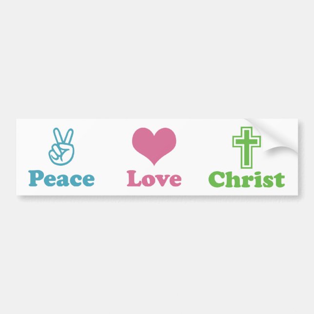 Autocollant De Voiture Peace Love Christ (Devant)