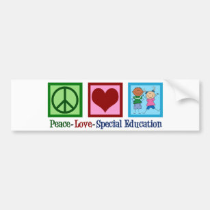 Autocollant De Voiture Peace Love Éducation spéciale
