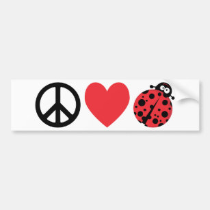 Autocollant De Voiture Peace Love et Ladybugs