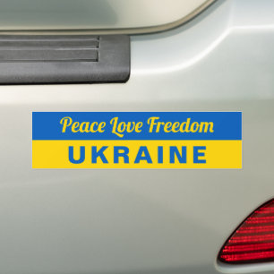 Autocollant De Voiture Peace Love Freedom Ukraine Soutenez le drapeau ukr