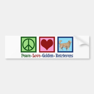 Autocollant De Voiture Peace Love Golden Retrivers