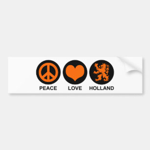 Autocollant De Voiture Peace Love Holland
