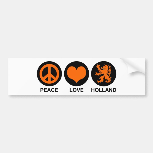 Autocollant De Voiture Peace Love Holland (Devant)