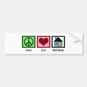 Autocollant De Voiture Peace Love Immobilier