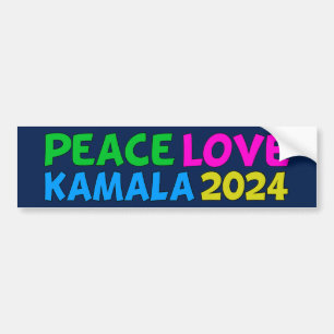 Autocollant De Voiture Peace Love Kamala Harris Cute Élection 2024