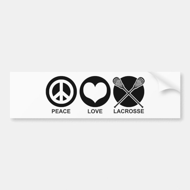Autocollant De Voiture Peace Love Lacrosse (Devant)