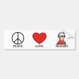 Autocollant De Voiture Peace Love Mozart - Musical Bumper Sticker!